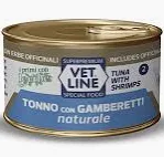 Vet Line Gatto Umido naturale - Tonno con gamberetti 70g