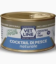 Vet Line gatto umido naturale - Cocktail di pesce 70g