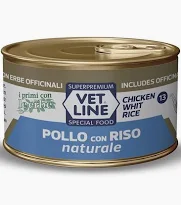 Vet Line gatto umido naturale - Pollo e riso 70g